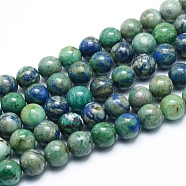 Assembled Synthetic Chrysocolla and Lapis Lazuli Beads Strands, Round, 12~12.5mm, Hole: 1mm, about 33pcs/strand, 15.75 inch(40cm)(G-G823-07-12mm)