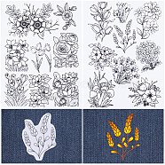 PVA Water-soluble Embroidery Aid Drawing Sketch, Flower, 297x210mmm, 2pcs/set(DIY-WH0514-020)
