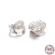 925 Sterling Silver Earring Findings, for Ear Nuts, Silver, 5x5x3mm, Hole: 0.6mm(STER-O013-05)