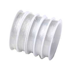 5 Roll 5 Styles Clear Elastic Crystal Thread, Stretchy String Bead Cord, for Beaded Jewelry Making, Round, Clear, 0.5~1mm, 1 roll/style(EW-FS0001-01)