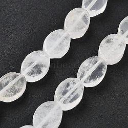 Natural Quartz Crystal Beads Strands, Rock Crystal, Oval, 14x10x5mm, Hole: 0.5mm, about 28pcs/strand, 15.55''(39.5cm)(G-P559-B12-01)