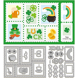 Saint Patrick's Day Carbon Steel Cutting Dies Stencils, for DIY Scrapbooking, Photo Album, Decorative Embossing Paper Card, Stainless Steel Color, Clover, 76~122x92x0.8mm, 2pcs/set(DIY-WH0309-1619)