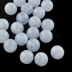 Acrylic Imitation Gemstone Beads, Round, Cornflower Blue, 10mm, Hole: 2mm, about 925pcs/500g(OACR-R029-10mm-31)