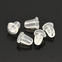 Clear Plastic Ear Nuts, Earring Backs, 4x6mm, Hole: 0.5mm, about 80pcs/5g(X-KY-F002-02A)