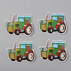 Computerized Embroidery Cloth Iron on/Sew on Patches, Appliques, Costume Accessories, Tractors, Colorful, 48x66x1.5mm(DIY-S040-016)
