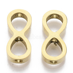 304 Stainless Steel Beads, Infinity, Golden, 14.5x7x3mm, Hole: 2mm(STAS-S079-182A-G)