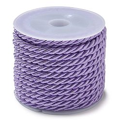 5M Polyester Cord, Twisted Cord, Medium Purple, 3mm, about 5.47 Yards(5m)/Roll(OCOR-L041-3mm-20)