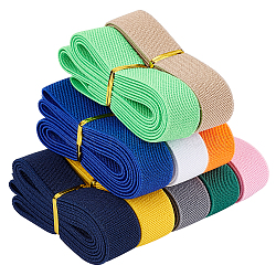 18M 10 colors Flat Polyester Elastic Rubber Cord/Band, Webbing Garment Sewing Accessories, Mixed Color, 25x2mm, about 1.64 Yards(1.5m)/color(EW-BC0001-06)