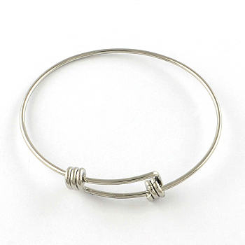Adjustable 201 Stainless Steel Expandable Bangle Making, Stainless Steel Color, 55mm