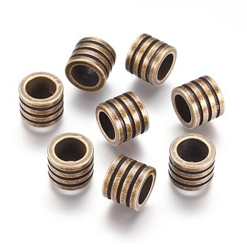 304 Stainless Steel Beads, Column, Antique Bronze, 10x8mm, Hole: 6.5mm