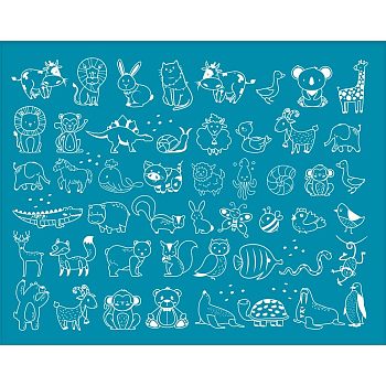 Silk Screen Printing Stencil, for Painting on Wood, DIY Decoration T-Shirt Fabric, Animal Pattern, 100x127mm