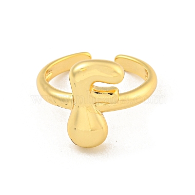 anillos de puño abiertos con letras de latón para mujer(RJEW-G313-01F-G)-2