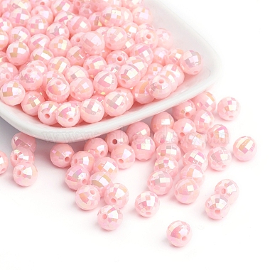 8mm Pink Round Acrylic Beads