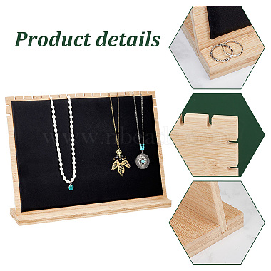 Detachable Wood Slant Back Necklace Display Stands(NDIS-WH0010-18A)-4