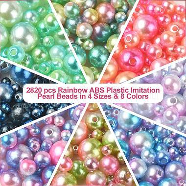 perles en plastique imitation perles arc-en-abs(OACR-YW0001-79)-2