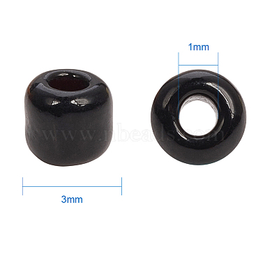 1 коробка 8/0 стеклянных бусины круглые черные для изготовления ювелирных изделий 3мм(SEED-PH0005-10)-2
