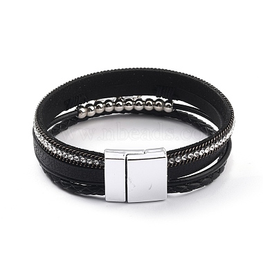 PU Leather Braided Multi-strand Bracelet(BJEW-I299-02B-P)-4