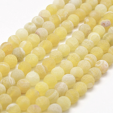 6mm Yellow Round Natural Agate Beads