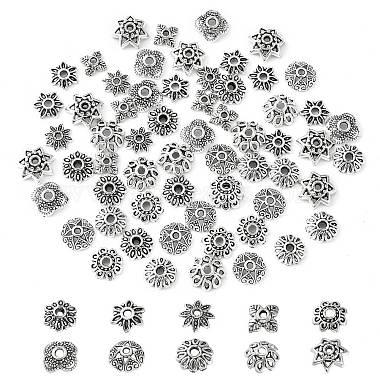 200pcs 10 styles de capuchons de perles en alliage de style tibétain(TIBE-CJ0001-22)-3