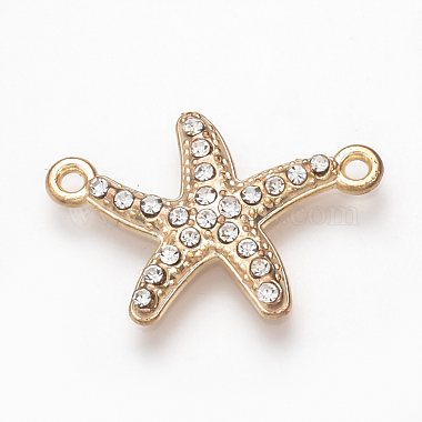 Light Gold Starfish Alloy+Rhinestone Links