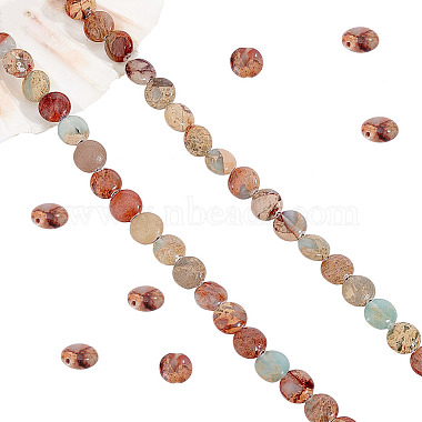 Flat Round Aqua Terra Jasper Beads