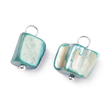Platinum Cyan Others Freshwater Shell Charms