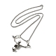 Halloween Theme Skeleton Alloy Pendant Necklaces with Box Chains(NJEW-F319-01P)-2
