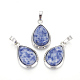 Pendentifs en jaspe tache bleue naturelle(G-L512-C13)-1