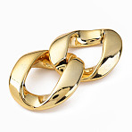 UV Plating Acrylic Linking Rings, Quick Link Connectors, for Curb Chains Jewelry Making, Twist Oval, Light Gold, 48x42x14mm, Inner Diameter: 30x18mm(OACR-N009-010A-01LG)
