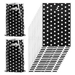 Polka Dot PET Plastic Packing Bags with Die Cut Hole Handle, Rectangle, Black, 25.5x16.4x0.02cm(ABAG-TADJ0002-001G)