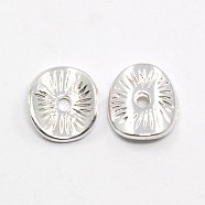 Tibetan Style Wavy Spacer Beads, Lead Free, Arched Disc, Silver Color Plated, 9x1mm, Hole: 1mm(X-TIBEP-A11067-S-LF)