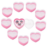 CHGCRAFT Plastic Ring Box, with Sponge, Heart, Hot Pink, 7.85x7.55x2.9cm(OBOX-CA0001-009)