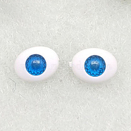 Craft Plastic Doll Eyeballs, Halloween Horor Props, Horse Eye, Dodger Blue, 10mm(DOLL-PW0004-16B)