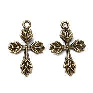 Tibetan Style Alloy Gothic Pendants, Cross, Cadmium Free & Nickel Free & Lead Free, Antique Bronze, 25x16x2mm, Hole: 2mm(MLF0175Y-NF)