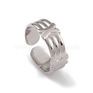 304 Stainless Steel Cuff Rings, Letter.X Element Wide Band Ring for Women, Stainless Steel Color, 7mm, Inner Diameter: 16.8mm(RJEW-G285-81P)