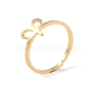 Real 18K Gold Plated 304 Stainless Steel Adjustable Finger Ring, Constellations Open Cuff Rings for Women, Aries, Adjustable, Surface: 6.5~9x6.5~12mm(RJEW-L115-01G-04)