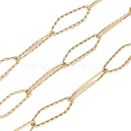 Ion Plating(IP) 304 Stainless Steel Link Chains, with Spool, Soldered, Real 18K Gold Plated, 23.5x7x1mm, about 32.81 Feet(10m)/Roll(CHS-A011-13A-G)