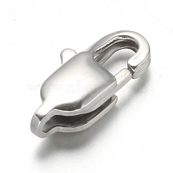 Tarnish Resistant 304 Stainless Steel Lobster Claw Clasps, Stainless Steel Color, 15x7x4mm, Hole: 1x1.5mm(STAS-F094-05D-P)