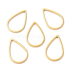 201 Stainless Steel Linking Rings, Teardrop, Golden, 15.5x10x1mm(STAS-C030-12A-G)