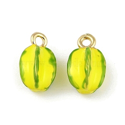 3D Alloy Pendants, Fruit Vegetable Charms, Carambola, 14.5x9x9mm, Hole: 1.8mm(PALLOY-D080-01E)