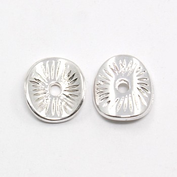 Tibetan Style Wavy Spacer Beads, Lead Free, Arched Disc, Silver Color Plated, 9x1mm, Hole: 1mm