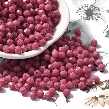 Baking Paint Glass Seed Beads, Bicone, Flamingo, 4.5x4mm, Hole: 1.1mm, about 142pcs/10g