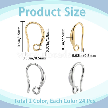 24 Pairs 2 Colors Brass Earring Hooks(KK-SP0001-41)-2