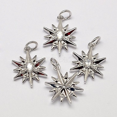 Platinum Snowflake Brass+Cubic Zirconia Pendants