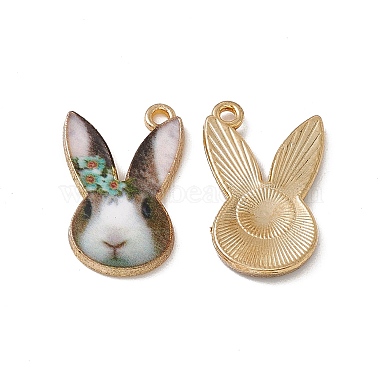 Light Gold Colorful Rabbit Alloy+Enamel Pendants