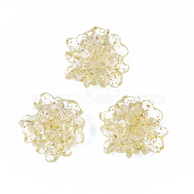 Gold Flower Acrylic Cabochons