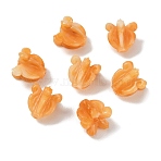 Synthetic Coral Carved Beads, Dyed, Flower, Orange, 11.5~12.5x12mm, Hole: 1.2~1.4mm(BSHE-P034-01A)
