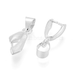 Rack Plating Brass Ice Pick Pinch Bails, 925 Sterling Silver Plated, 13x4mm, Hole: 4x6mm, Pin: 0.7mm(X-KK-WH0045-061S)