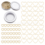 72Pcs 2 Colors Brass Linking Rings, Heart, Raw(Unplated), 9~16.5x9.5~19x0.9~1mm, Inner Diameter: 6~13x7.5~17.5mm, 36pcs/style(KK-HS0001-63)