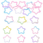 12Pcs Spray Paint Alloy Spring Gate Rings, Star, Mixed Color, 35x36x5mm(FIND-TA0010-90)